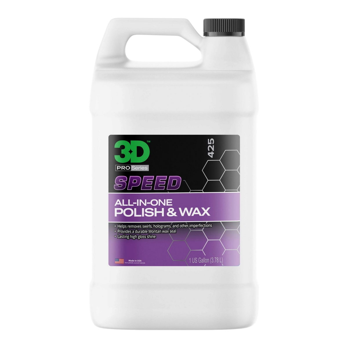 The Detail Warehouse 3D Speed All-In-One Polish & Wax 3.78L workshop refill