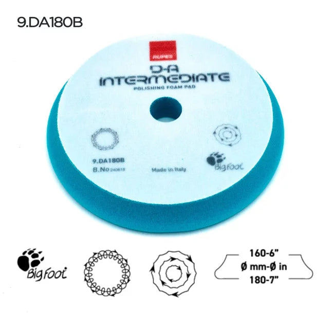 Rupes DA Foam Intermediate Pads - Azure (Medium)