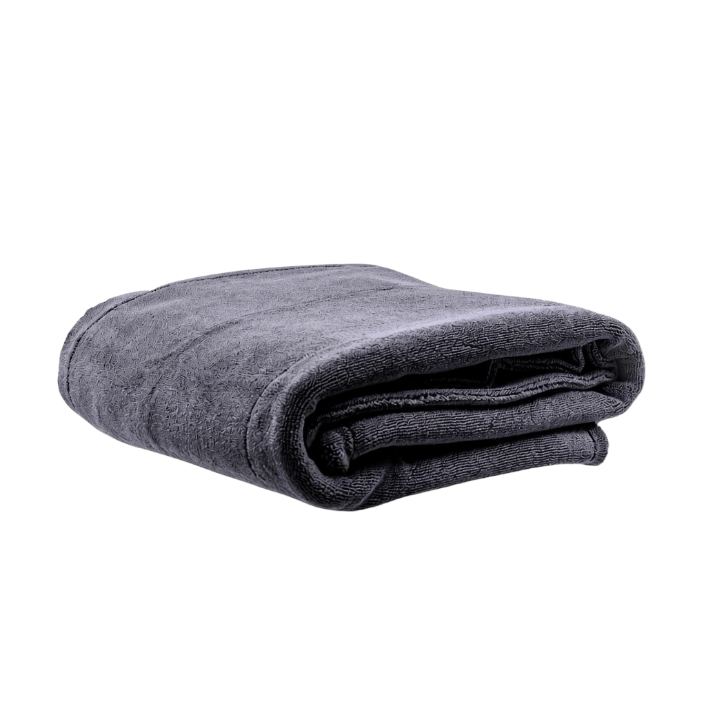 The Detail Warehouse Apex Customs Ultra grey microfibre drying towel with a dense, short-nap, anti-snag finish.