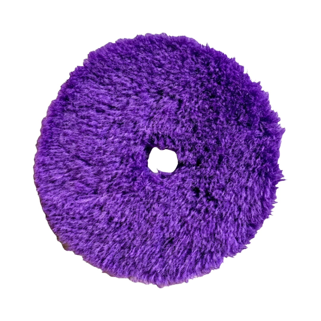 The Detail Warehouse OPTiX Purple Haze medium synthetic wool polishing pad for car paint correction and swirl removal.