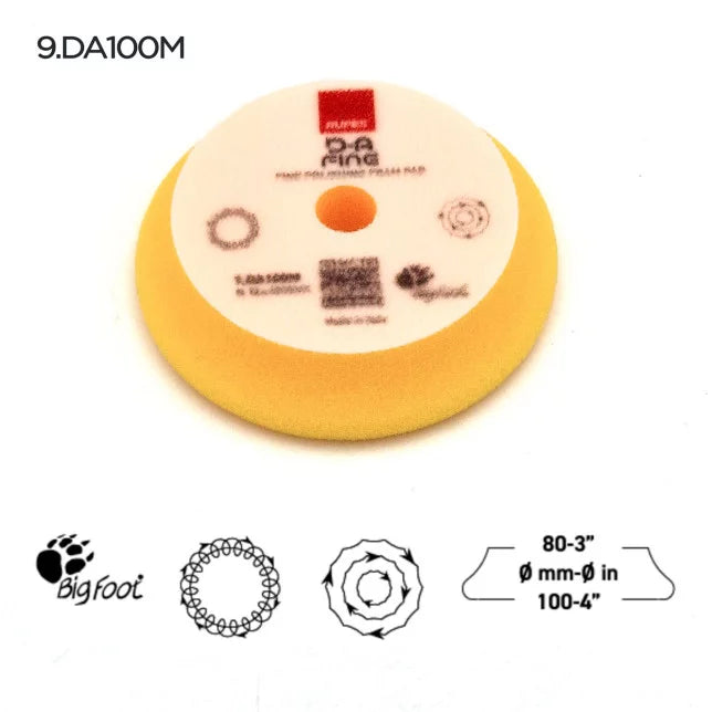 Rupes DA Foam Finishing Pads - Yellow (Fine)