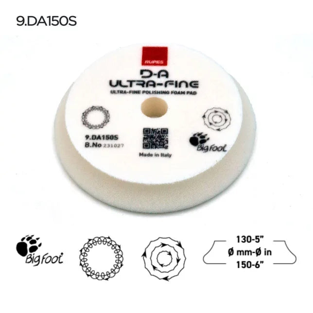 Rupes DA Foam Finishing Pads - White (Ultra-fine)