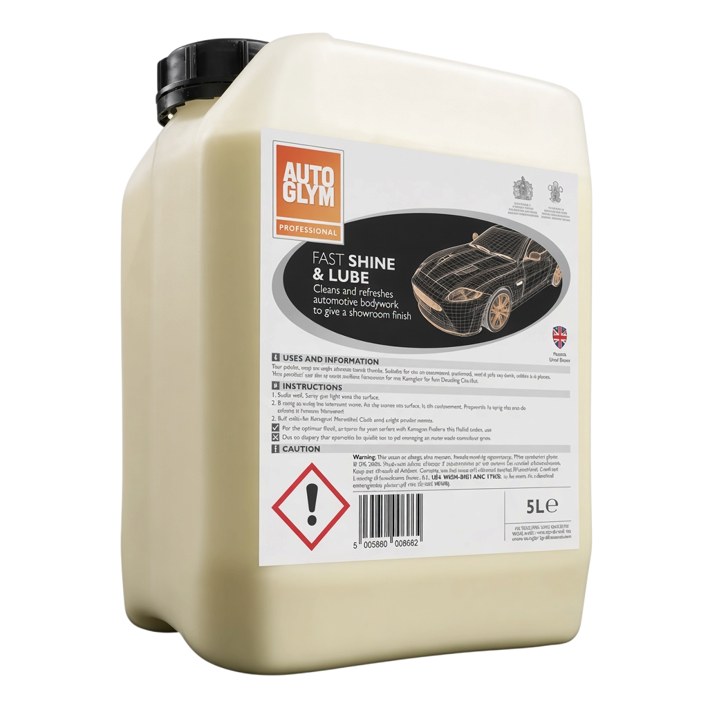 The Detail Warehouse Autoglym Fast Shine & Lube 5 litre bottle for automotive detailing and clay bar lubrication.