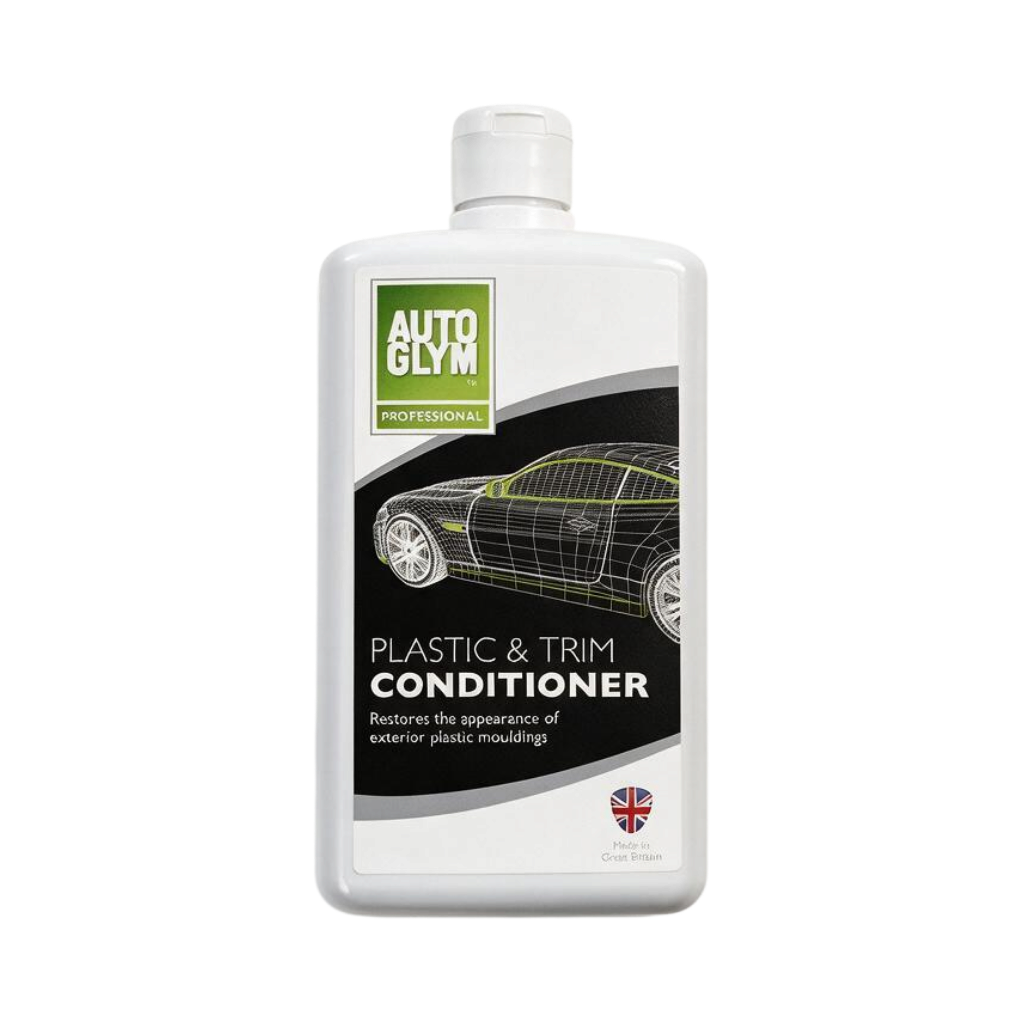 The Detail Warehouse Autoglym Plastic & Trim Conditioner bottle for restoring and protecting exterior car plastics.