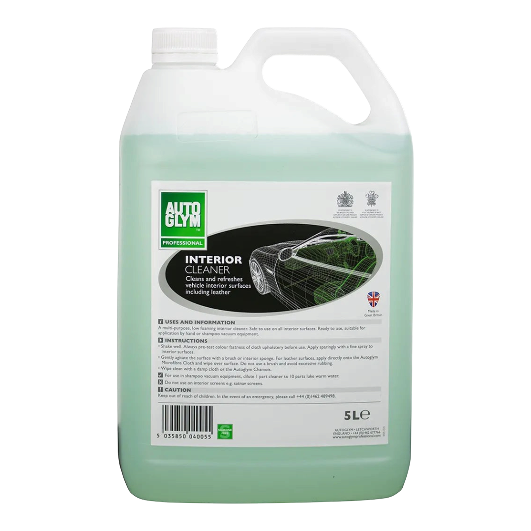 The Detail Warehouse Autoglym Interior Cleaner in a 5L bottle for professional automotive surface cleaning