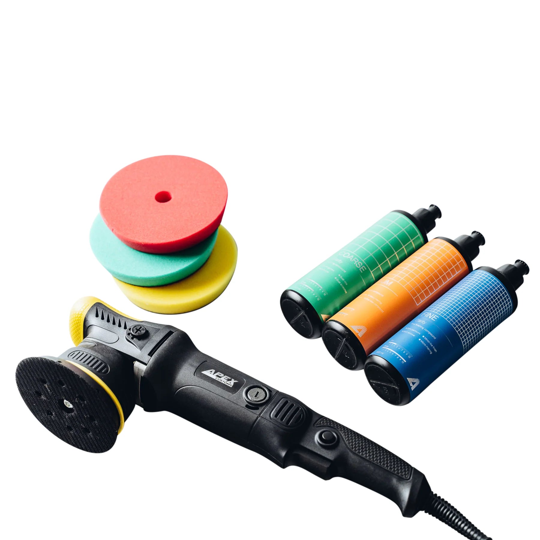 Apex Customs Sensei Plus - 5 inch DA Polisher (15mm throw) Clarity Compound Kit