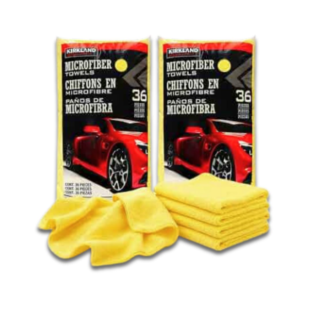 Yellow Microfibre Towels – 36 Pack | 16"x16" 360gsm Terry Weave