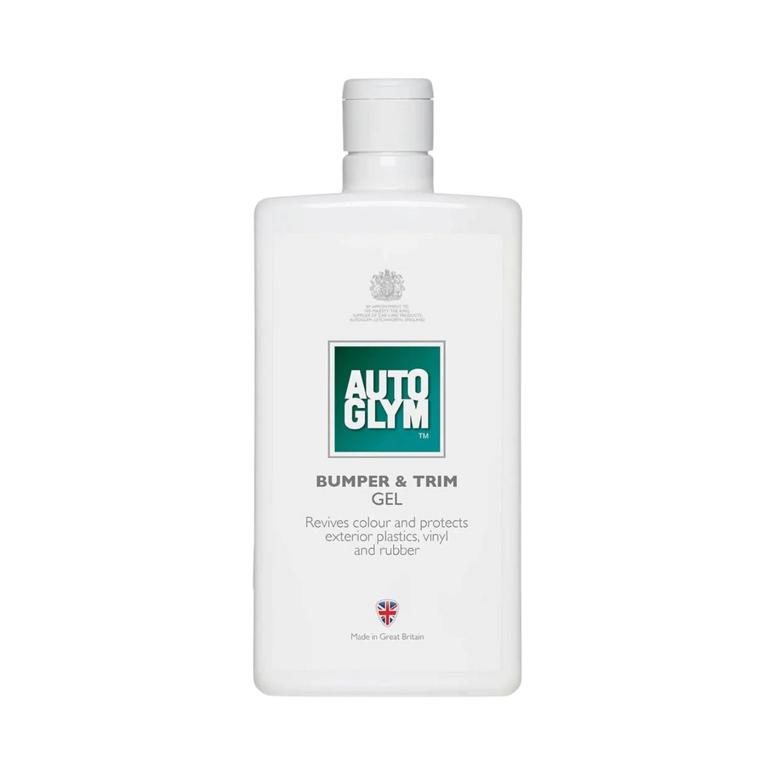 The Detail Warehouse Autoglym Bumper and Trim Gel 500ml bottle for restoring and protecting exterior car plastic trim.