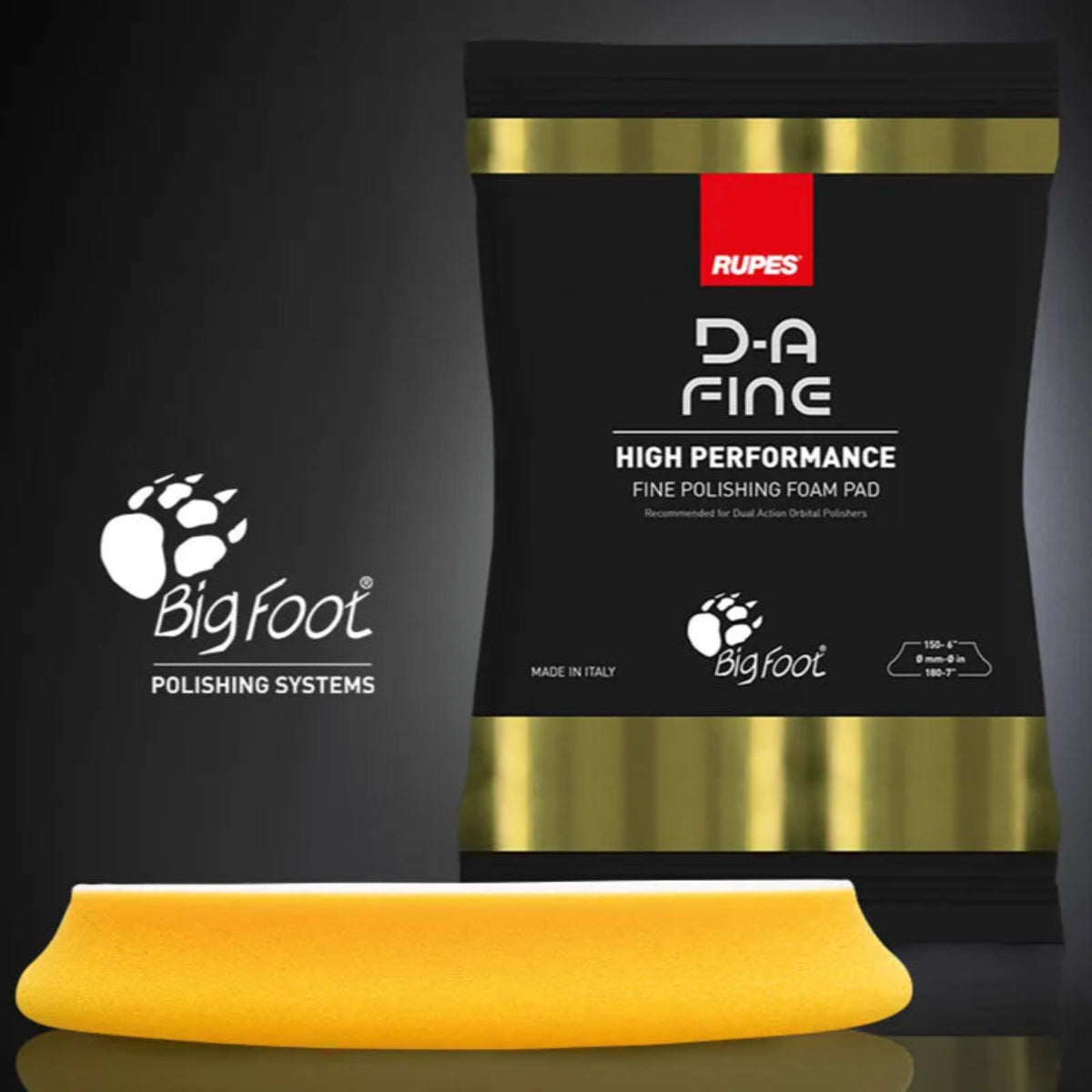 Rupes DA Foam Finishing Pads - Yellow (Fine)