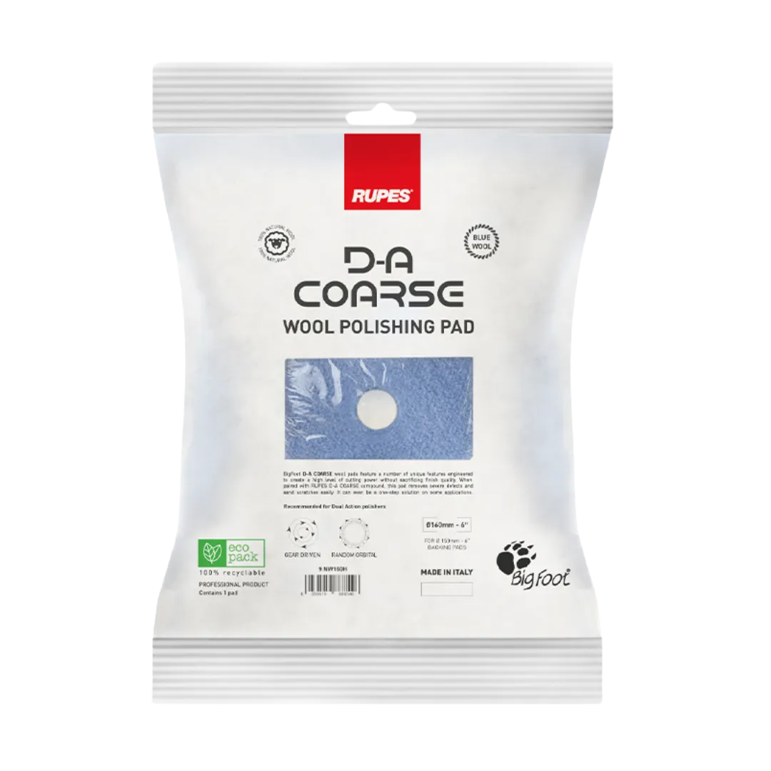 Rupes Bigfoot DA Wool Polishing Pads - Coarse Blue