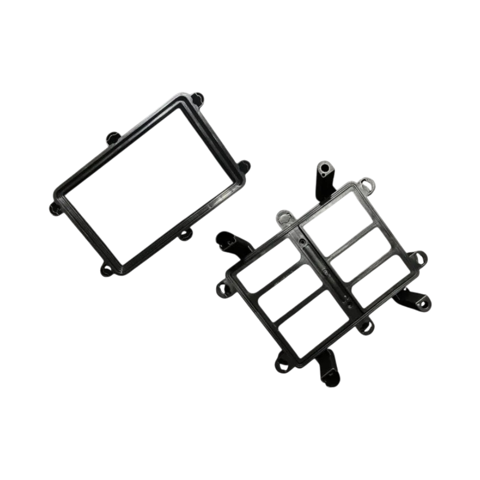 The Detail Warehouse BigBoi SUCKR Pro HEPA filter housing base plate and pressing block in black plastic.