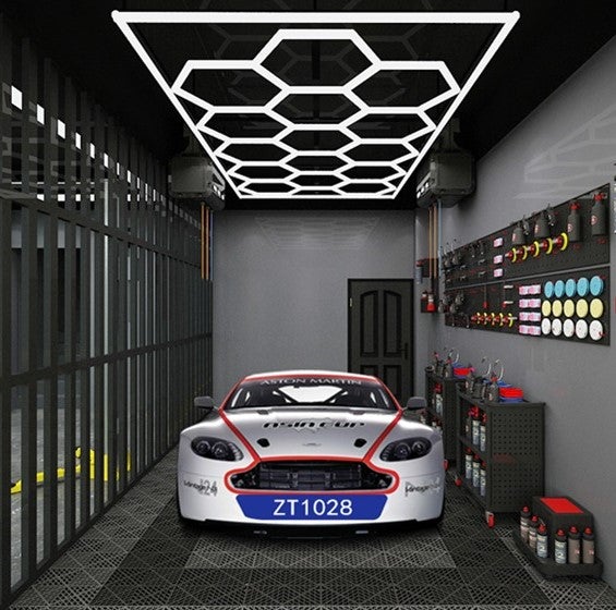 14 Light Hexagon Hexagrid LED Lighting System With Border