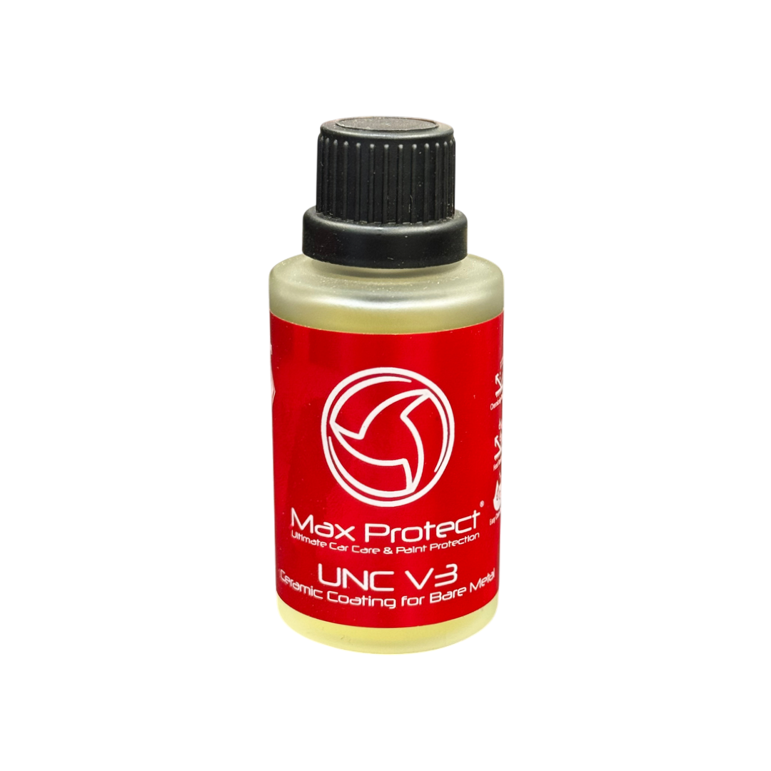 The Detail Warehouse Max Protect UNC V3 ceramic coating bottle for high temperature wheels and bare metal surfaces