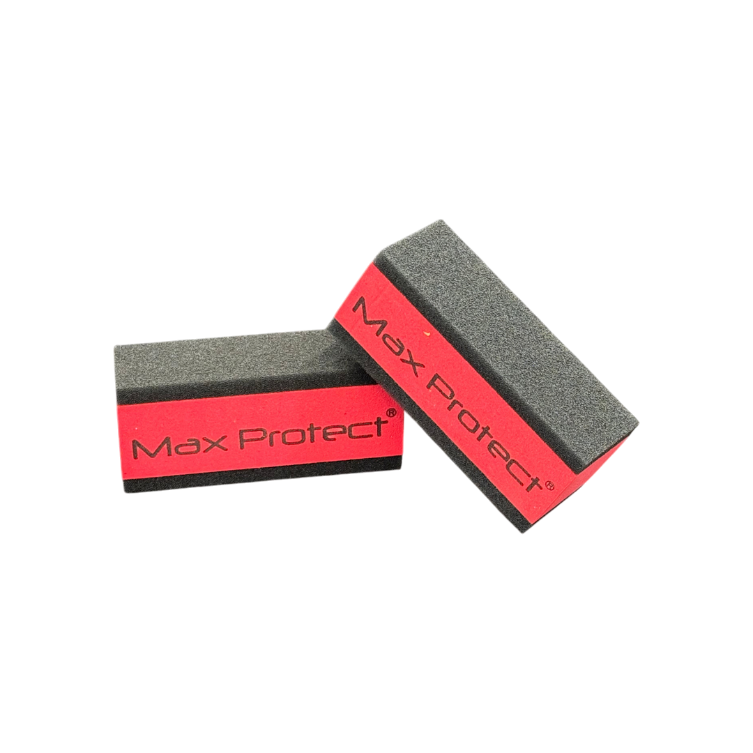 The Detail Warehouse Max Protect double-sided foam applicator sponges for ceramic coating application.