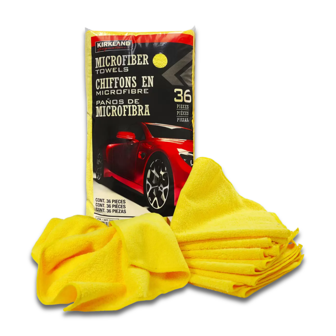 Yellow Microfibre Towels – 36 Pack | 16"x16" 360gsm Terry Weave