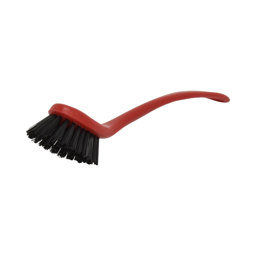 The Detail Warehouse Swissvax motorcycle chain cleaning brush with a red handle and durable black nylon bristles