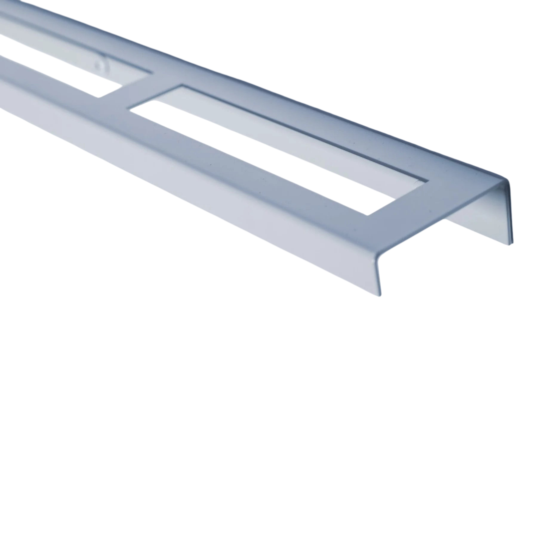 The Detail Warehouse white powder coated steel wall-mounted spray bottle rack with three storage slots.