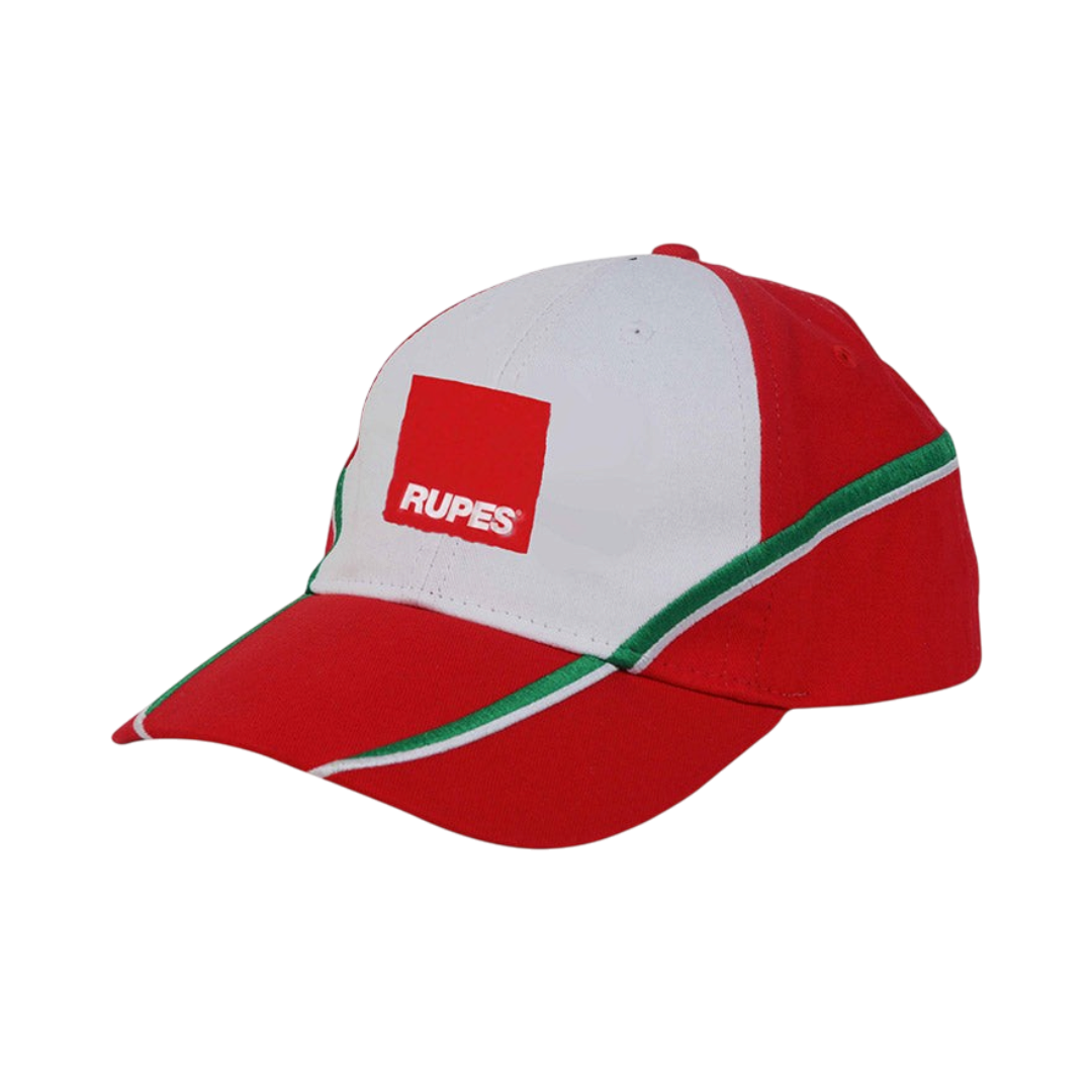 The Detail Warehouse Rupes 70th Anniversary limited edition red and white baseball cap with embroidered logo