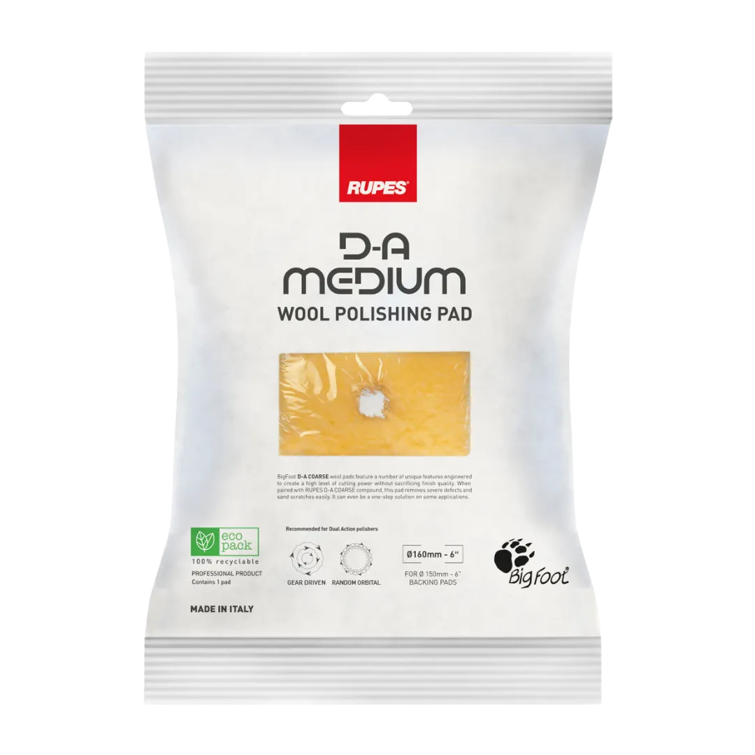 Rupes Bigfoot DA Wool Polishing Pads - Medium Yellow