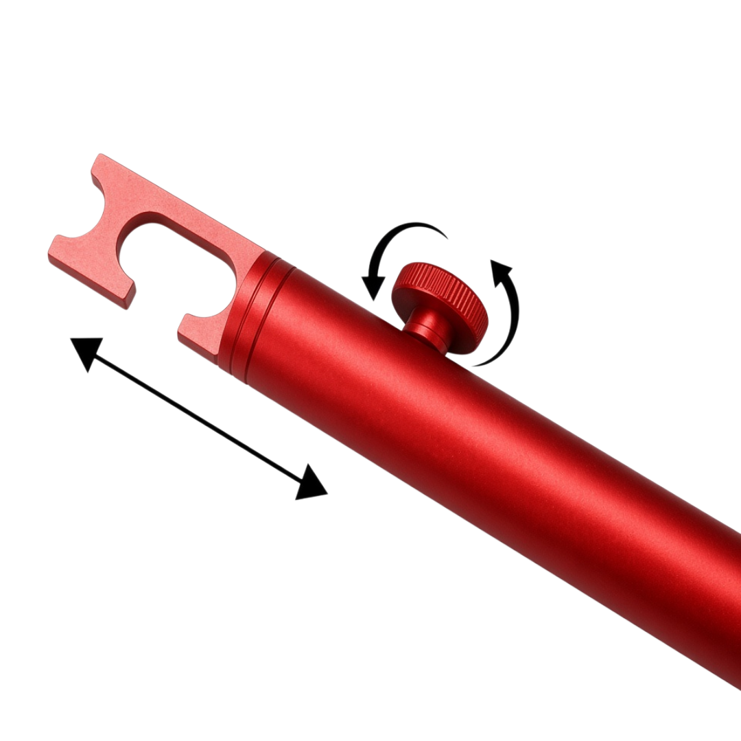 The Detail Warehouse OPTiX adjustable red anodised aluminium panel support brace for car detailing
