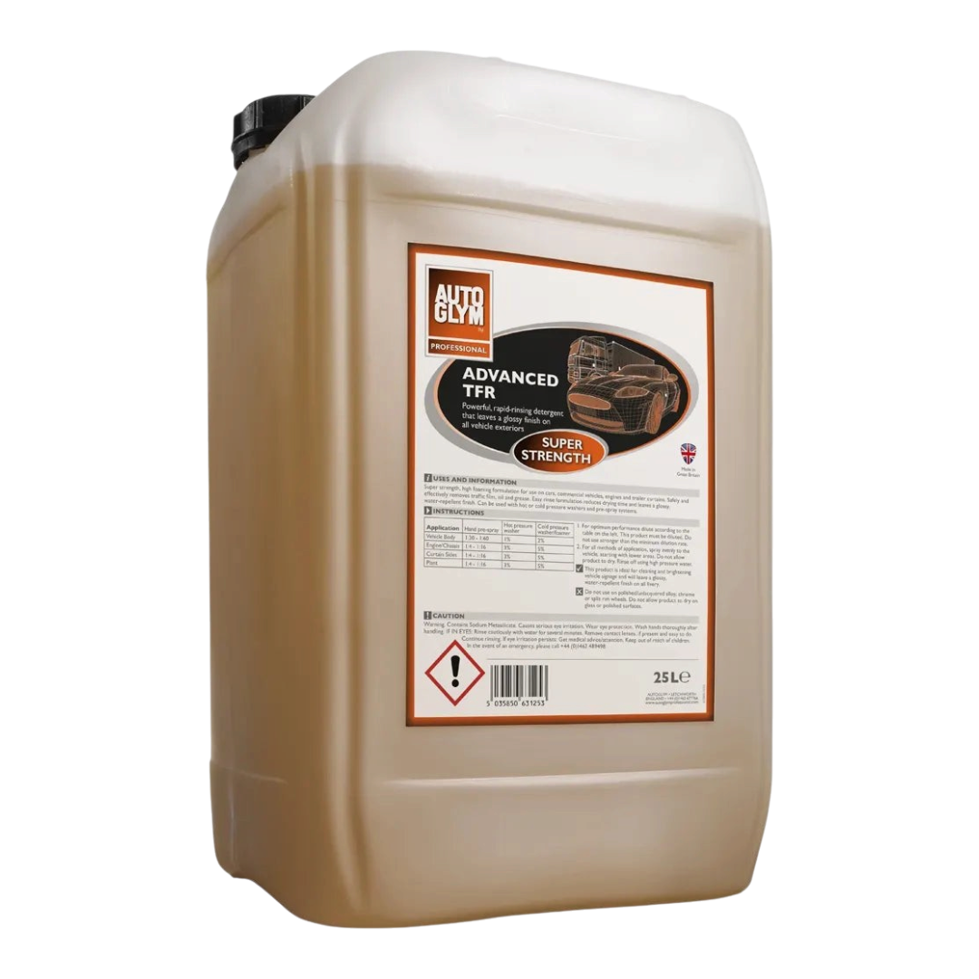 The Detail Warehouse Autoglym Advanced TFR Super Strength 25L container for professional vehicle cleaning and detailing