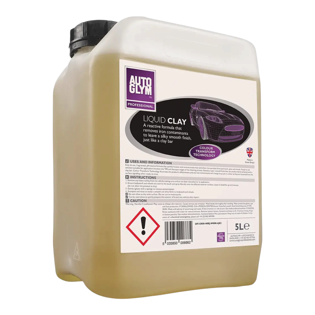 The Detail Warehouse Autoglym Liquid Clay 5 litre bottle for removing iron fallout from vehicle paintwork