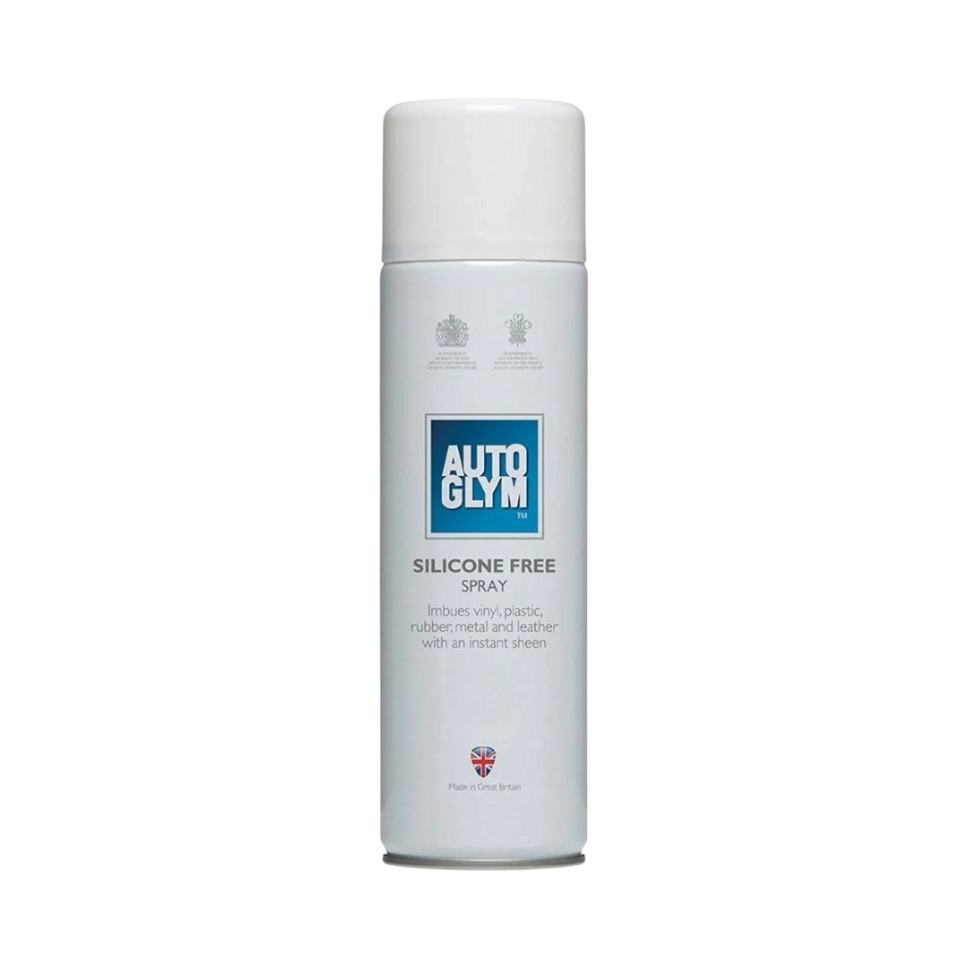 The Detail Warehouse Autoglym Silicone Free aerosol spray for protecting interior and exterior vehicle surfaces.