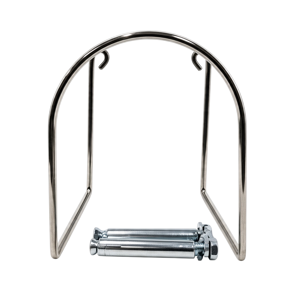 The Detail Warehouse BigBoi wall mounted metal hose hanger for BlowR and SuckR hoses with included mounting hardware