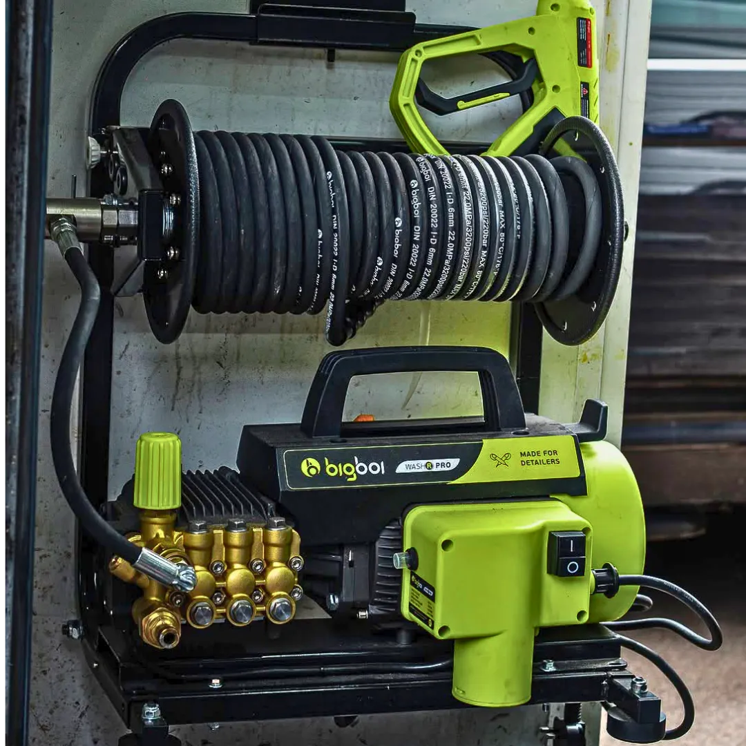 Bigboi Pressure Washer 2 in 1 Wall Mount - Hose Reel &amp; Wheelbase