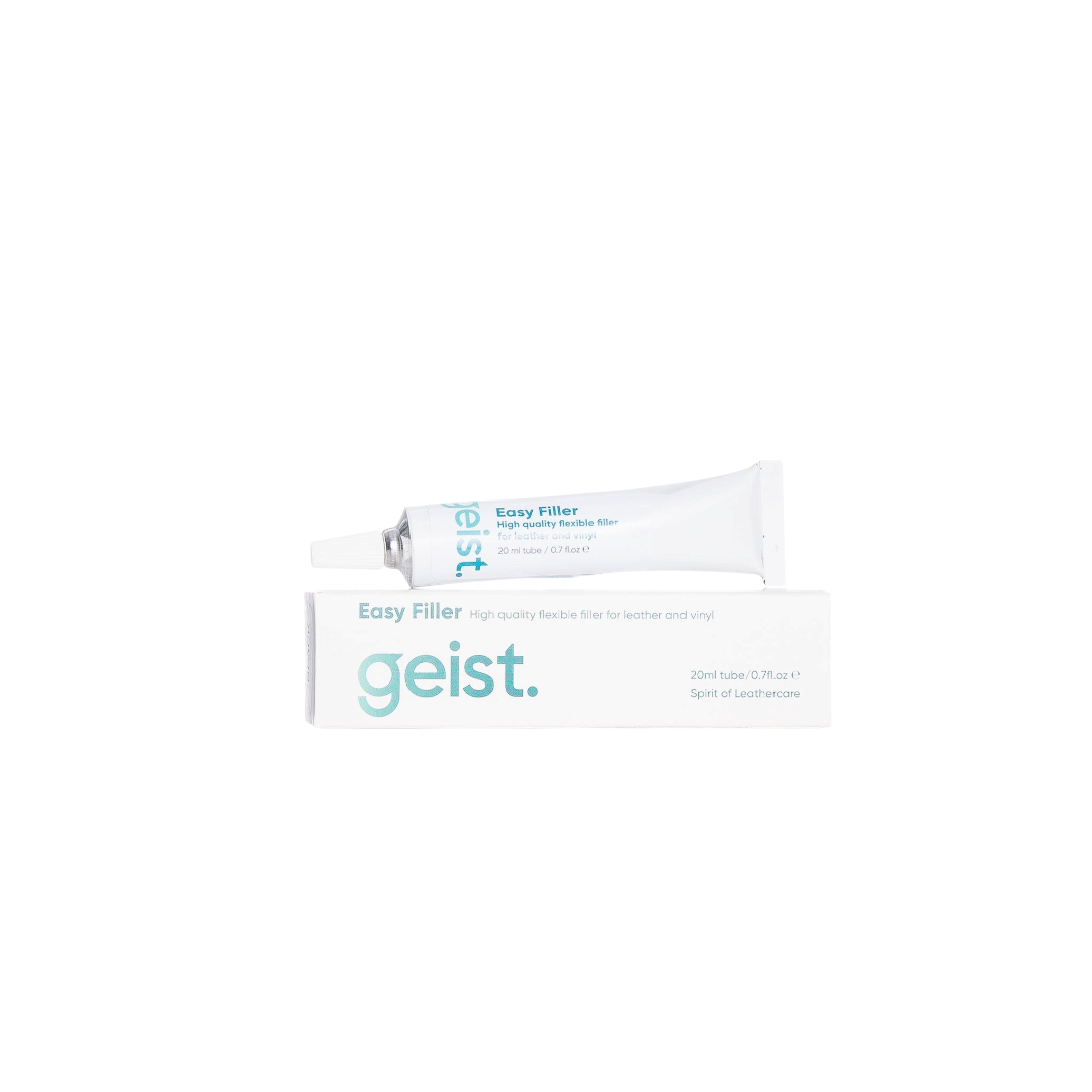 The Detail Warehouse Geist Easy Filler 20ml tube and box for repairing leather and vinyl scratches and cracks