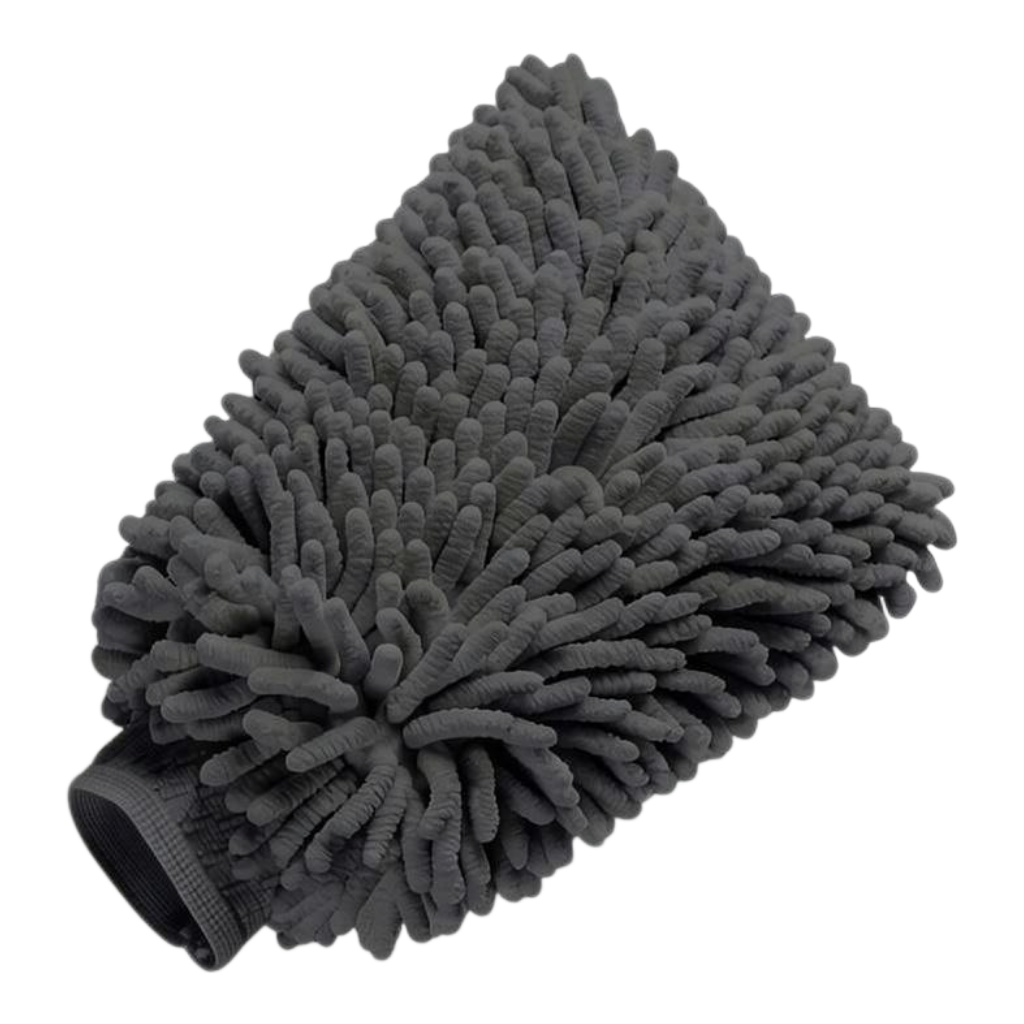 The Detail Warehouse OPTiX grey chenille microfiber noodle wash mitt for gentle and effective vehicle cleaning
