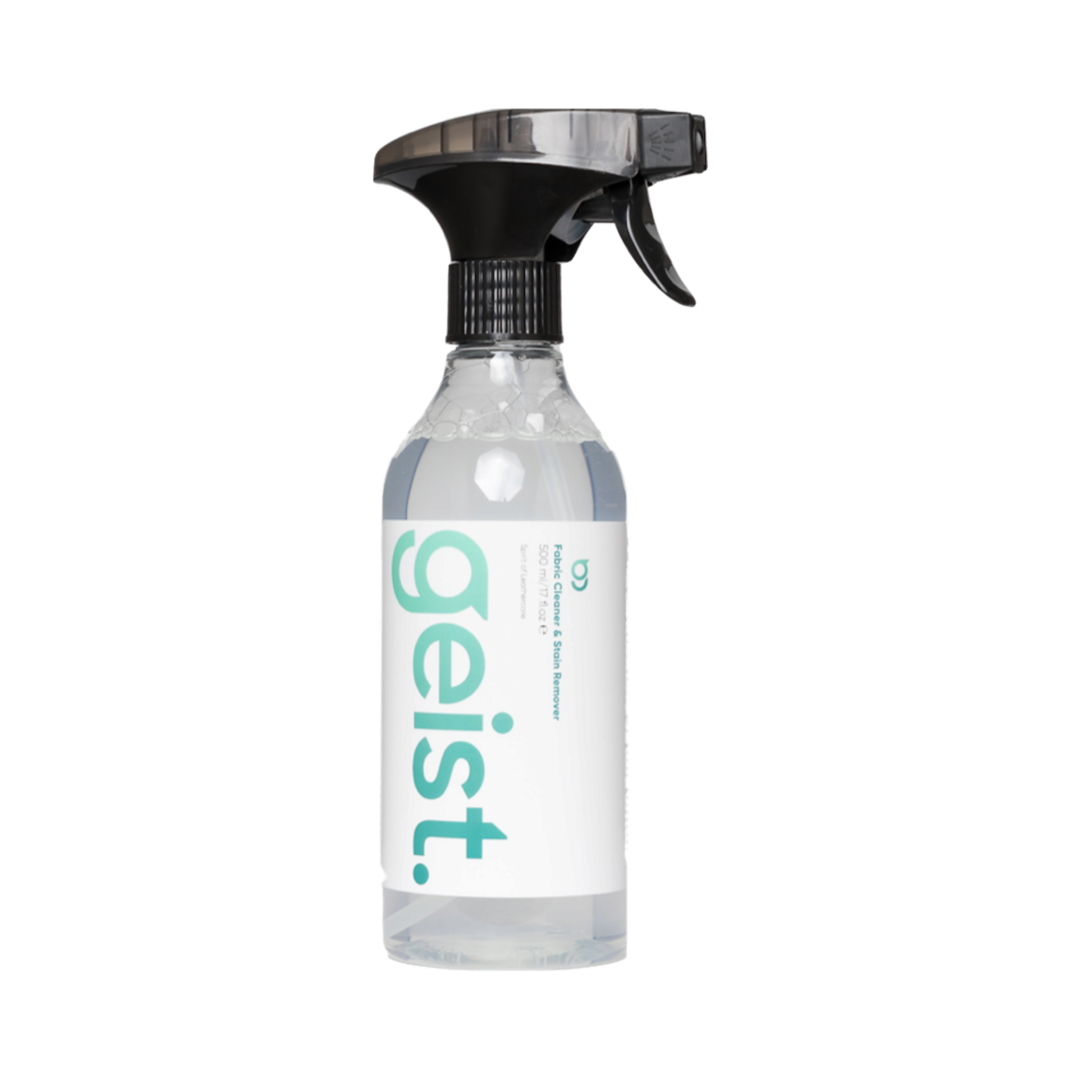 The Detail Warehouse Geist fabric cleaner and stain remover in a 500ml clear spray bottle with a black trigger nozzle.