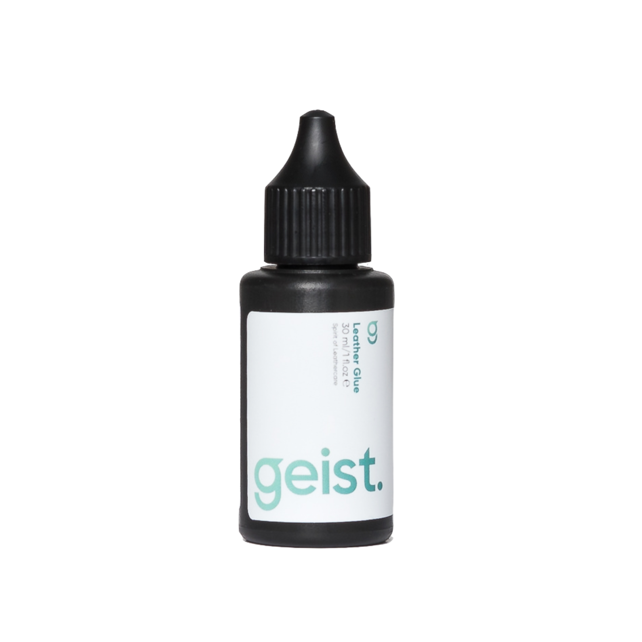 Black bottle with a white label featuring the brand 'geist' on a white background