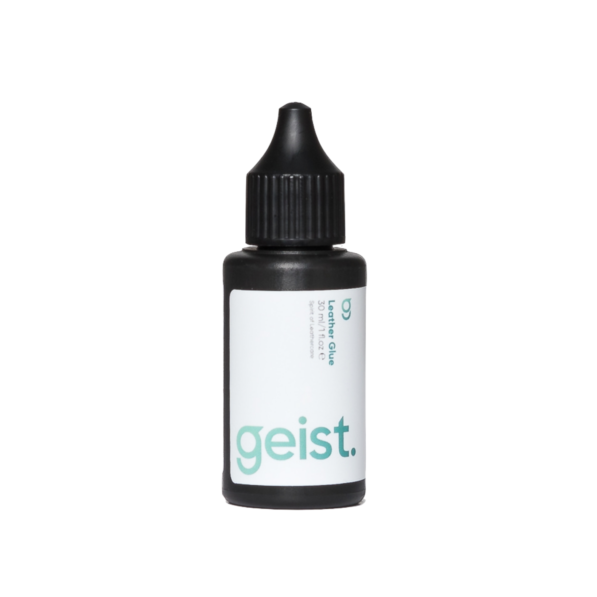 Black bottle with a white label featuring the brand 'geist' on a white background