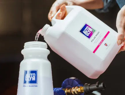 The Detail Warehouse Autoglym Polar Wash 2.5L car shampoo bottle with white plastic container and purple label