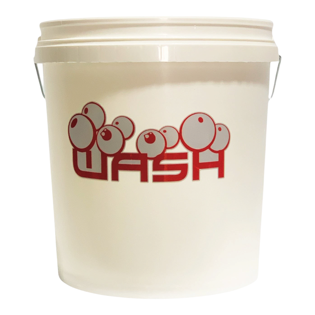 The Detail Warehouse OPTiX 15 litre white plastic wash bucket with red WASH label for car detailing