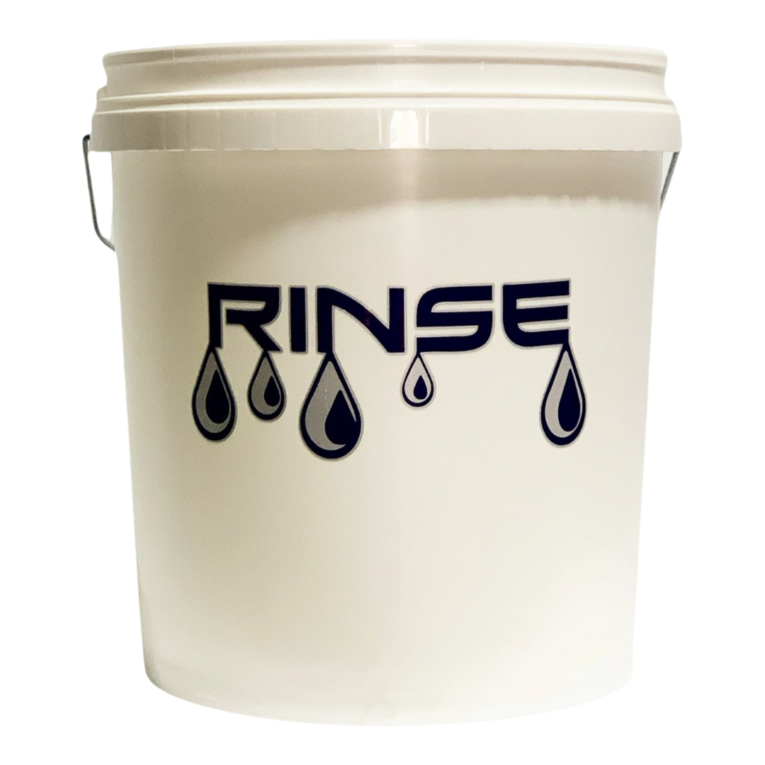 The Detail Warehouse OPTiX 15 litre white plastic wash bucket with red WASH label for car detailing
