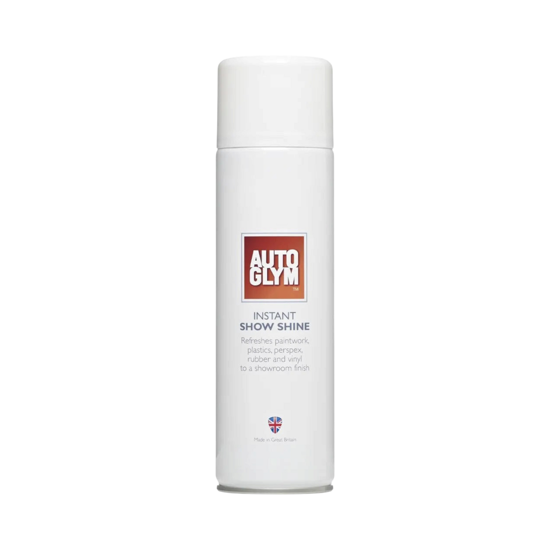 The Detail Warehouse Autoglym Instant Show Shine aerosol spray for car paint, plastic, and rubber surfaces.