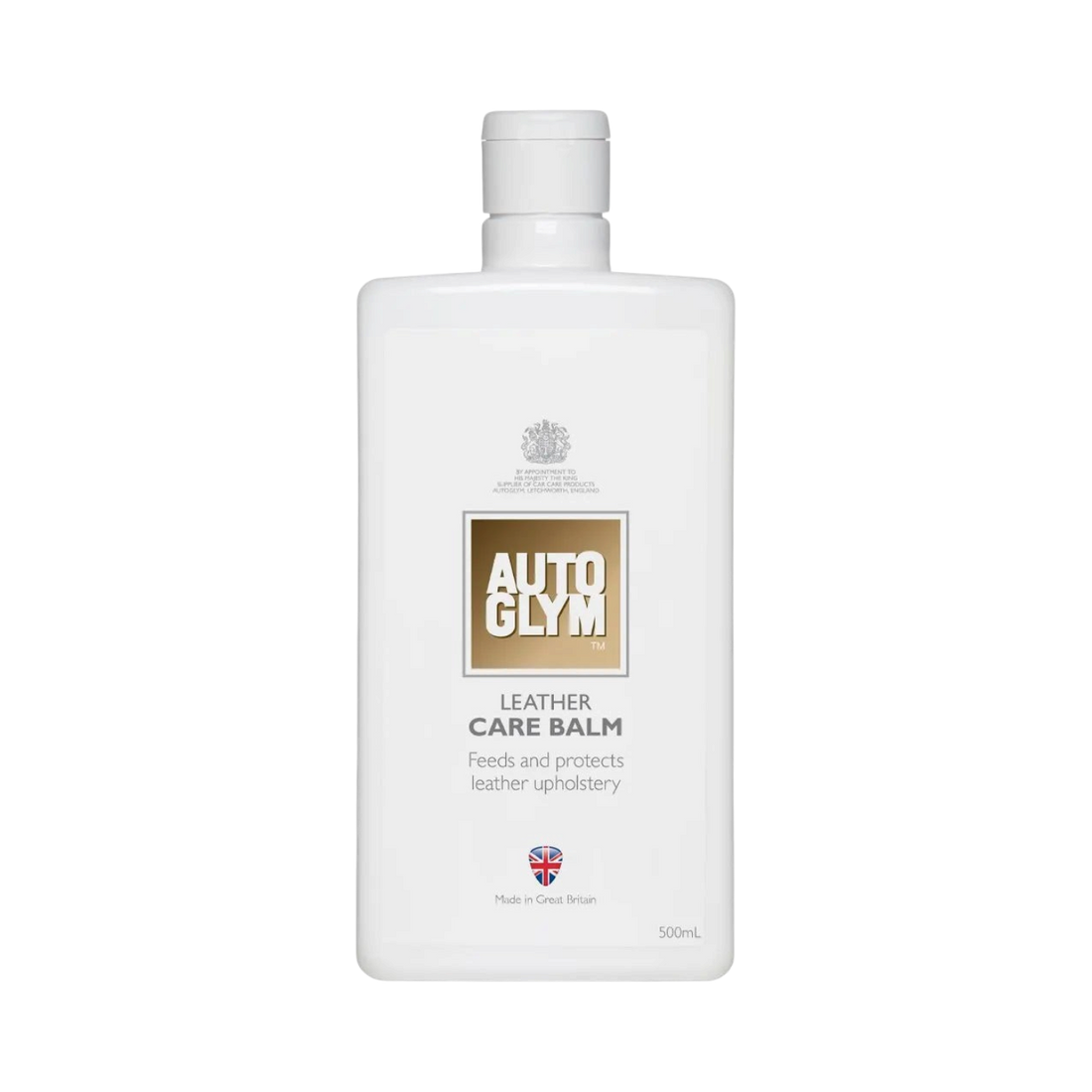 The Detail Warehouse Autoglym Leather Care Balm 500ml bottle for nourishing and protecting automotive leather upholstery