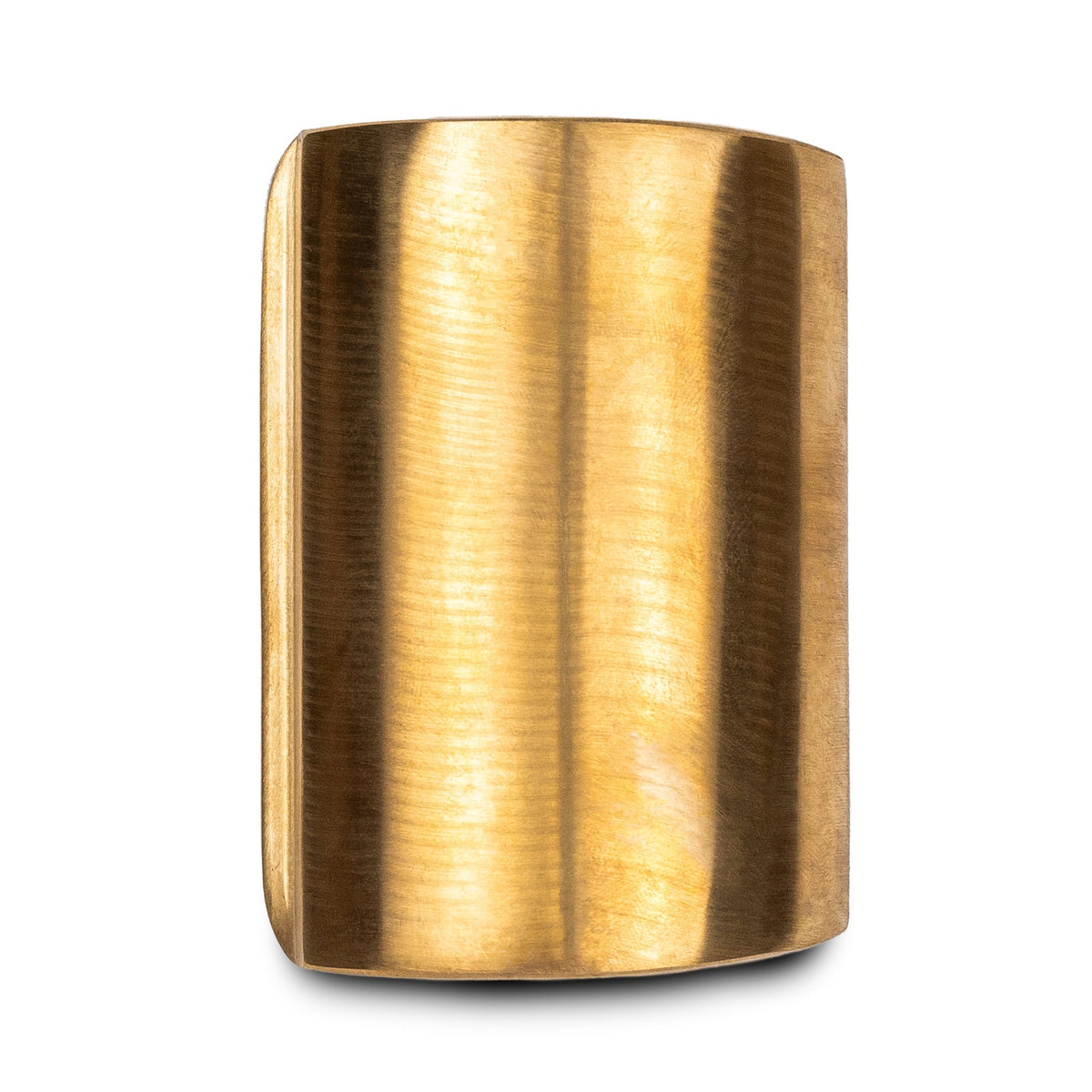 Gold cylindrical metal bar on a white background