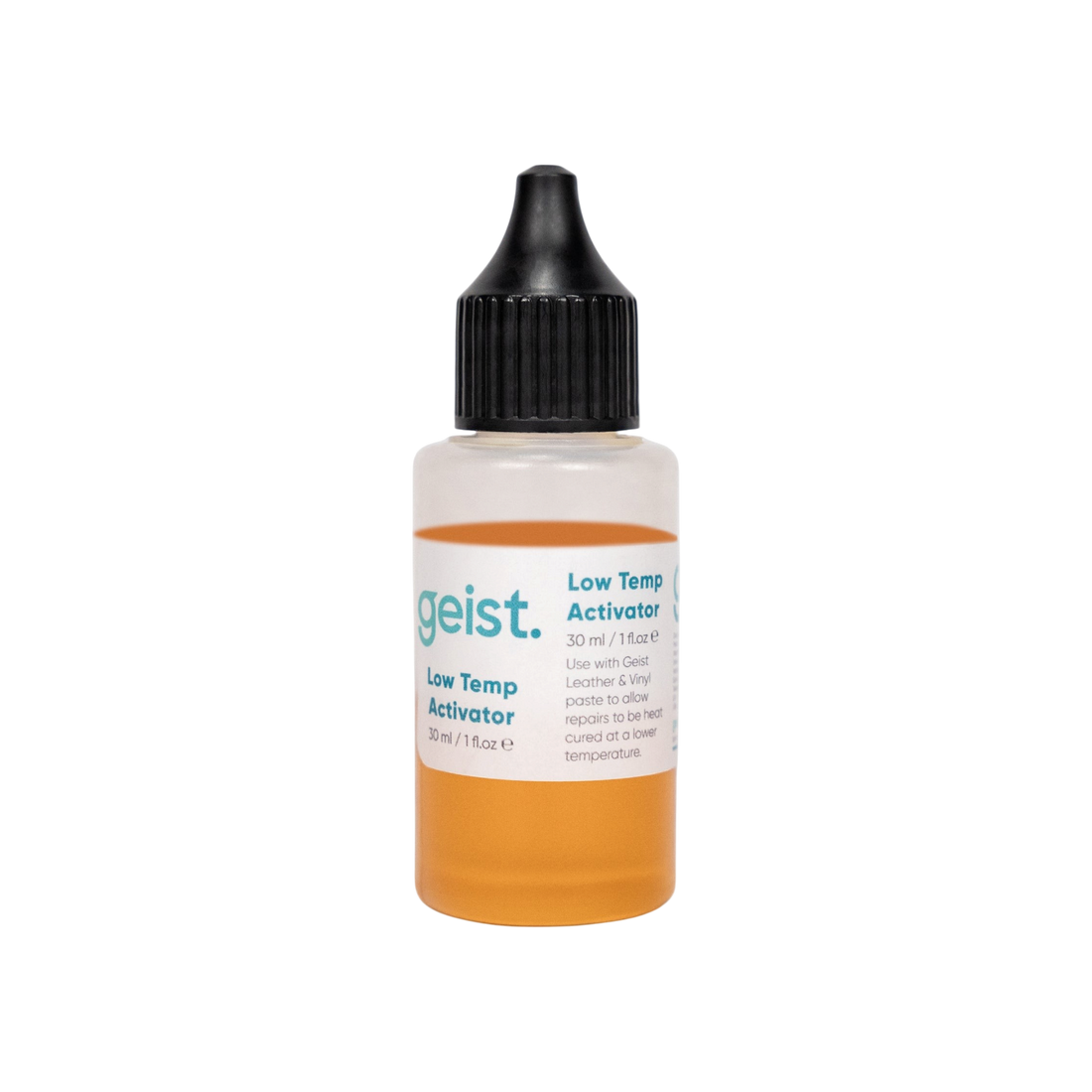 The Detail Warehouse Geist Low Temp Activator 30ml bottle for leather and vinyl repair paste curing