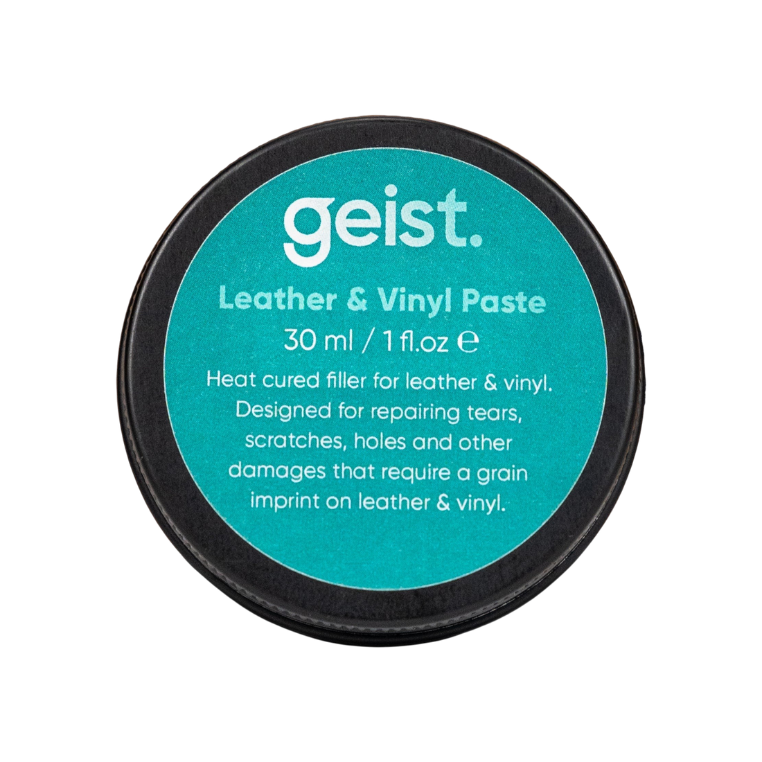 The Detail Warehouse Geist Leather & Vinyl Paste 30ml container for repairing surface damage on leather and vinyl.