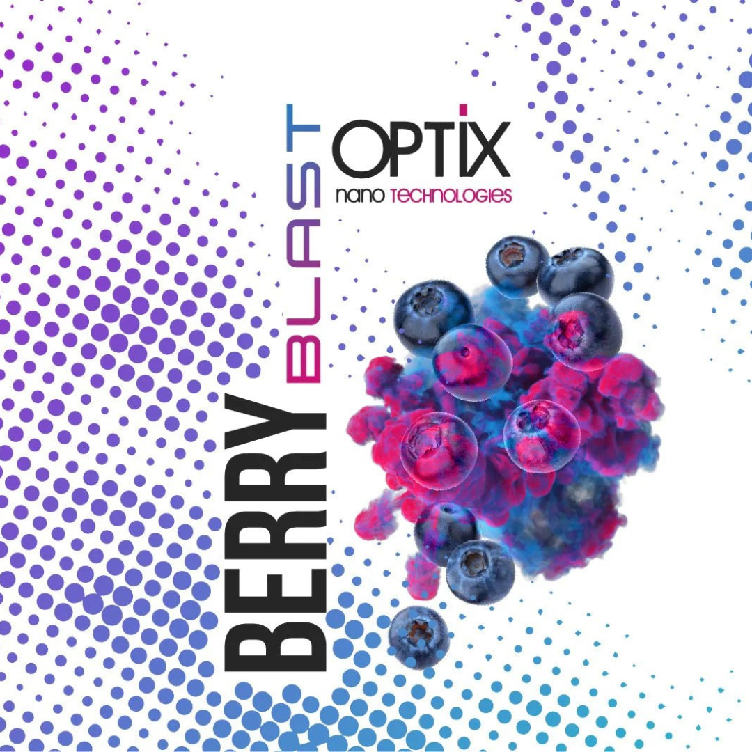 The Detail Warehouse OPTiX Berry Blast air freshener in a clear 250ml spray bottle with a black trigger nozzle.