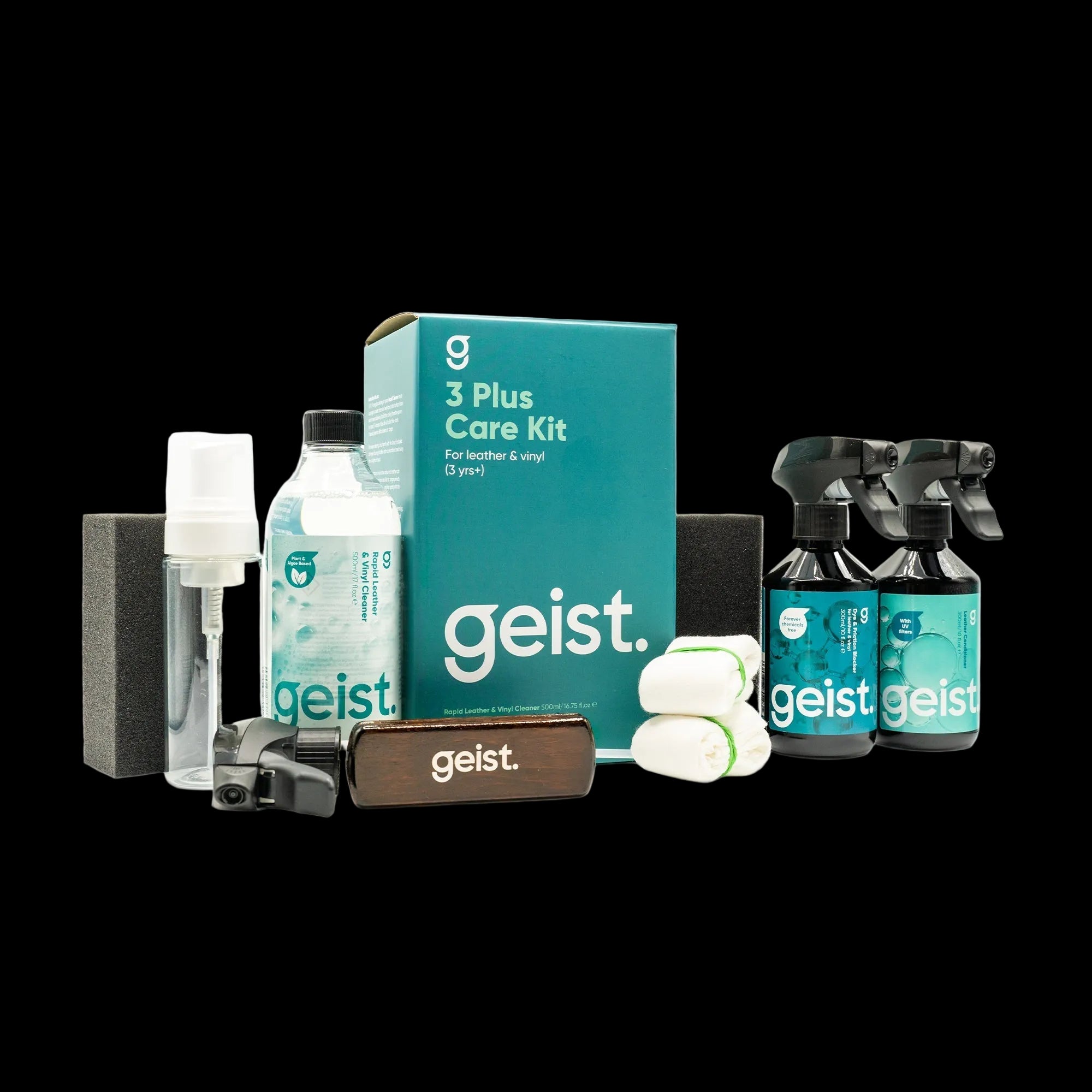 geist care kit with various items on a white background