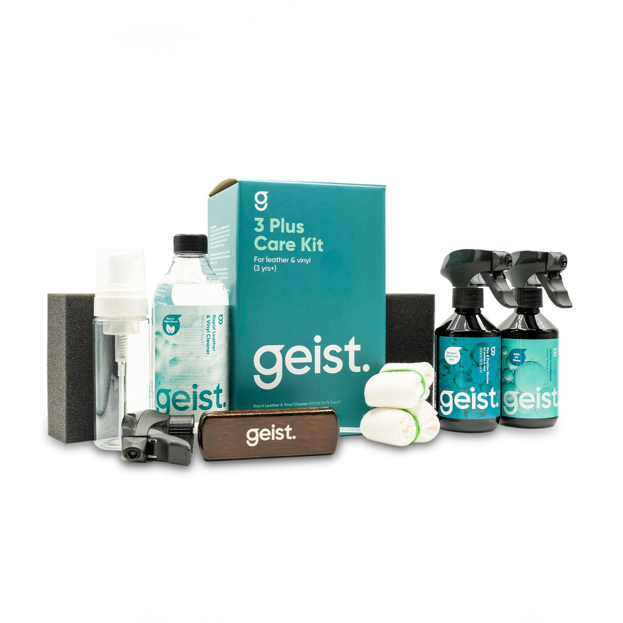 geist care kit with various items on a white background