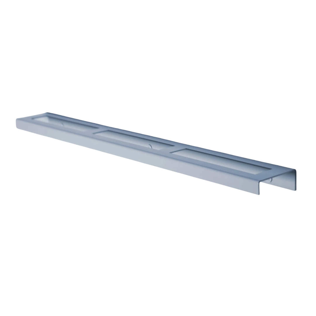 The Detail Warehouse white powder coated steel wall-mounted spray bottle rack with three storage slots.