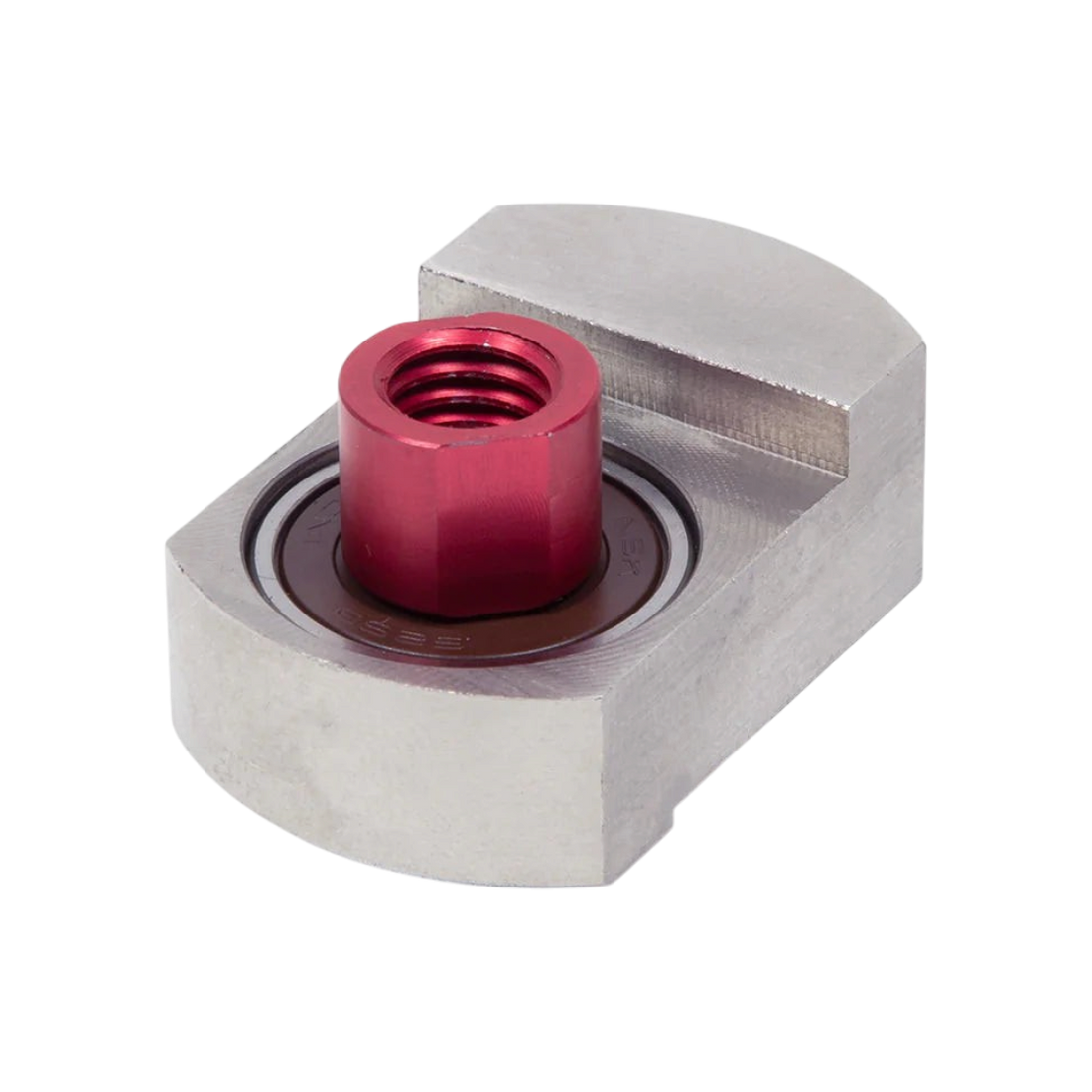 The Detail Warehouse Rupes iBrid Nano random orbital counterweight attachment with a red metal center and steel base.