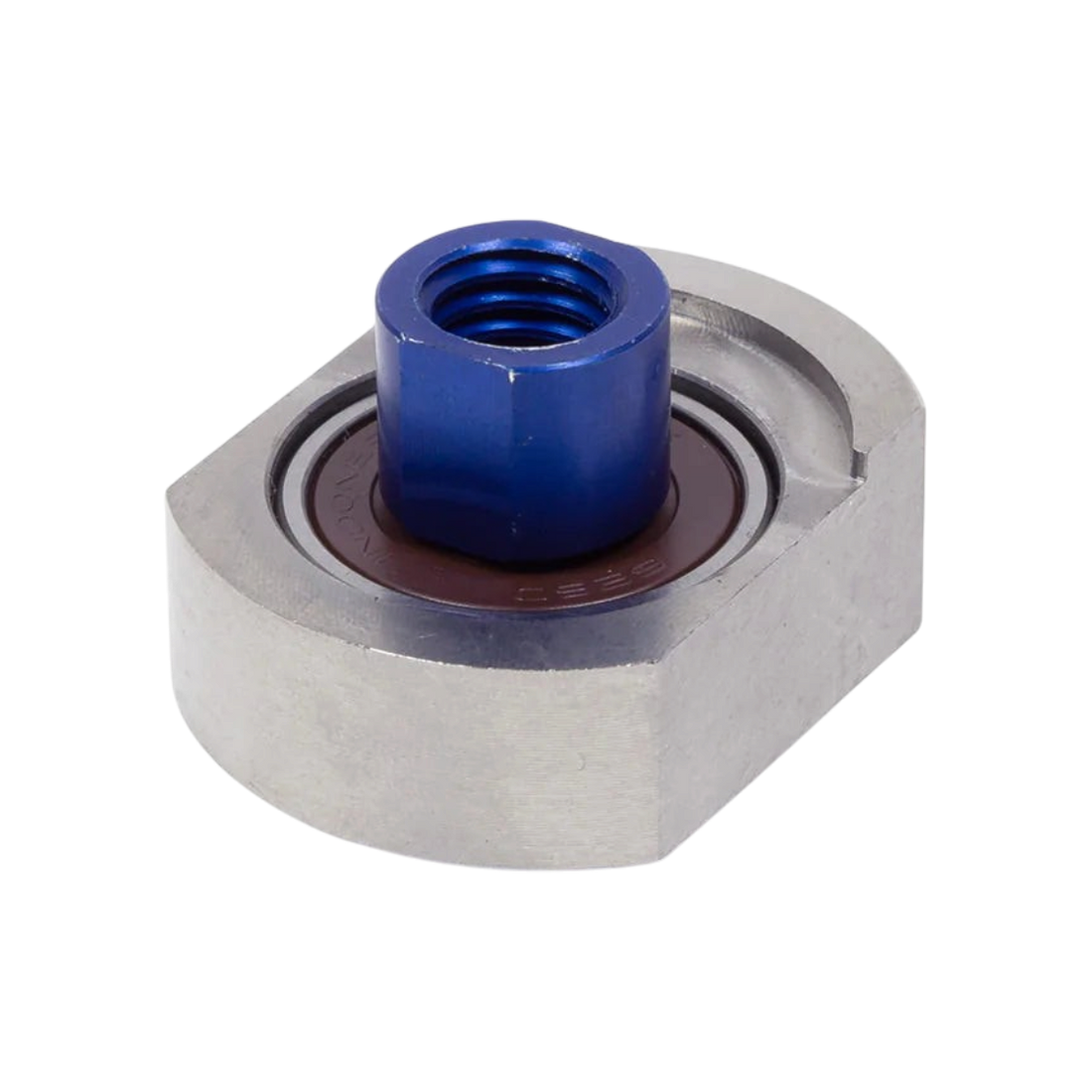 The Detail Warehouse Rupes iBrid Nano random orbital counterweight attachment with a red metal center and steel base.