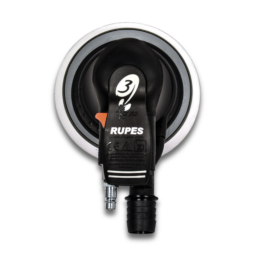 Rupes RH353A Skorpio III 3mm random orbital air palm sander – ultra-fine finishing for clear coat flatting P320+