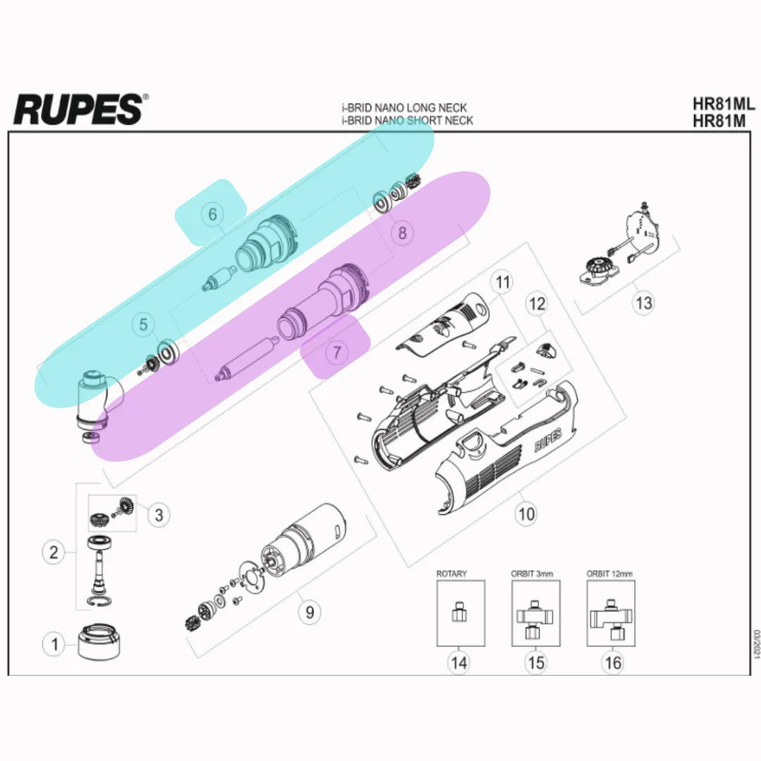 Rupes Ibrid Nano HR81 - Replacement Gear Box